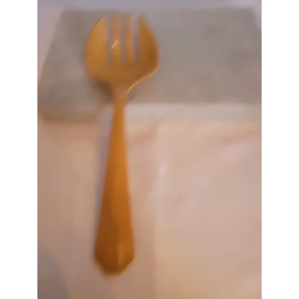 Vintage Baker lite ? Beige Marbleized Spork Imperial USA 8.5: Salad